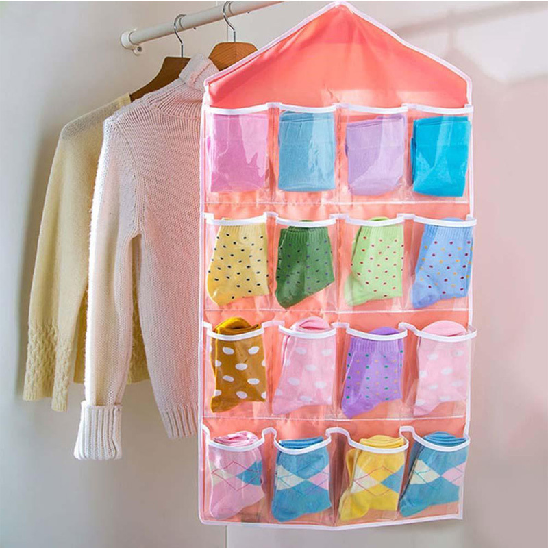 16Pockets Door Wardrobe Hanging Organizer Bag Shoe Rack Hanger Closet