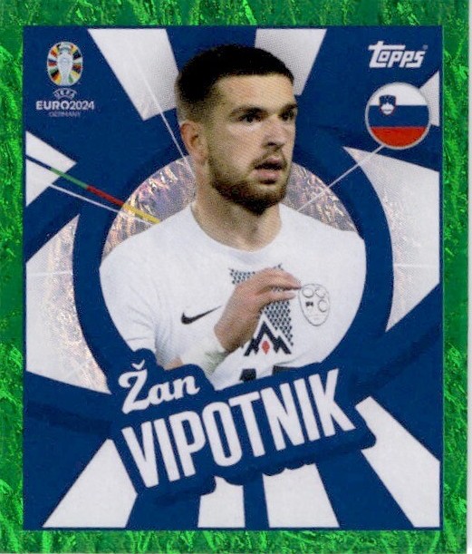 Autocollant Topps Euro 2024 - Vipotnik (Suède) Bleu Parallèle RARE - Neuf