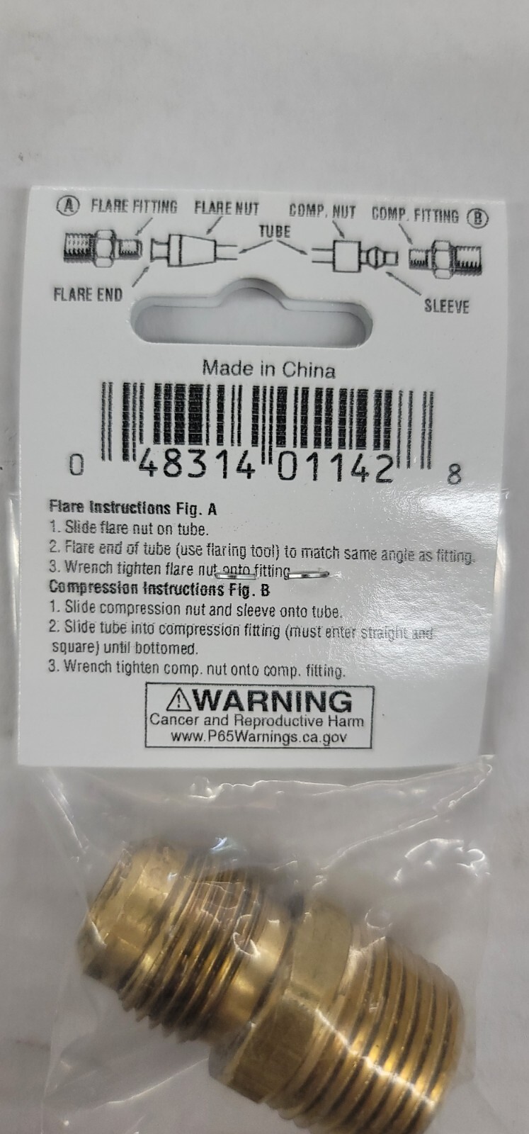 QTY/1 #48 Flare to Male Pipe Adapter - Thrifco Plumbing