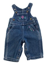 Carhartt Overalls Girls 3 Month One Piece Bib Pocket Embroidered Heart Flower