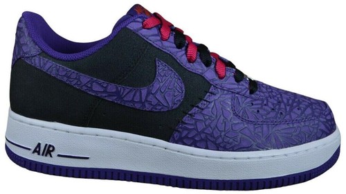 Nike Air Force 1 Black Court Purple Mens Athletic Crackled  display picture 3