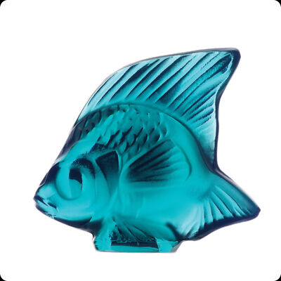 NEW LALIQUE CRYSTAL TURQUOISE FISH #3000500 BRAND NIB FRENCH WATER
