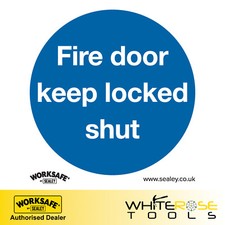 Sealey Fire Door Keep Locked Shut  Mandatory Safety Sign Rigid Plastic 10 Pack