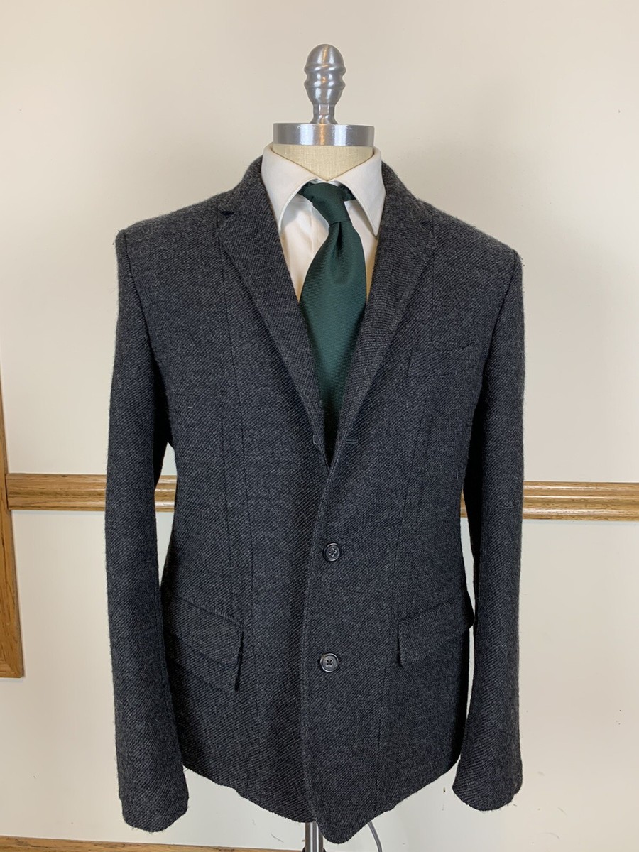 ジャケット・アウター SALCO Coat size42 made in Italy/NAVY Zara Wool Coat Jacket With Scarf Navy Blue XS S M Extra