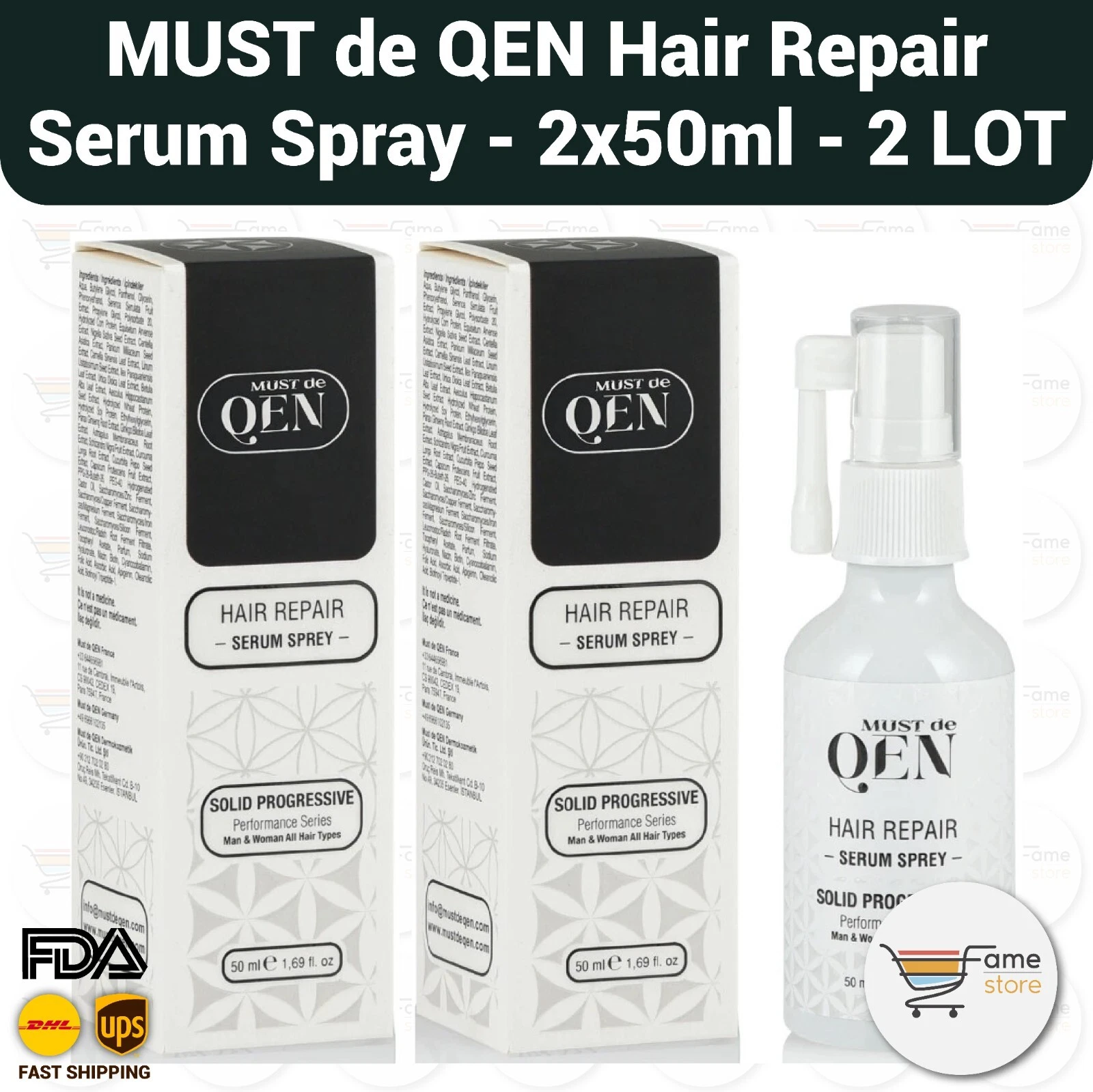 MUST de QEN Hair Repair Serum Spray (2× 50ml)-2LOT