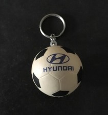Vintage Keychain HYUNDAI Key Ring Mini SOCCER BALL Shaped Fob Official Sponsor