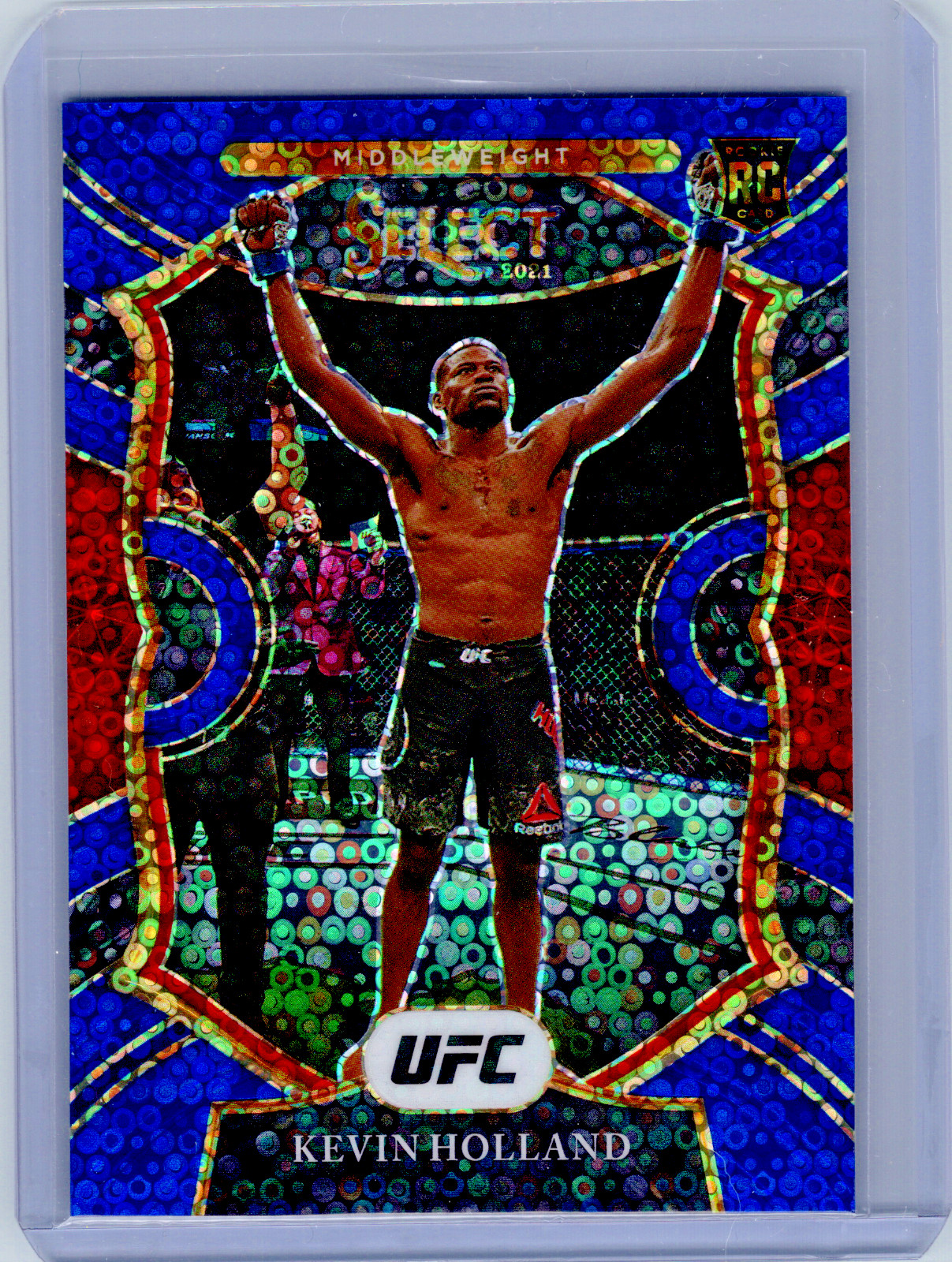 KEVIN HOLLAND 2021 Panini UFC Select CONCOURSE BLUE DISCO PRIZM RC 29/99 #37