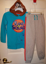 Space Jam Tazz Tasmanian Devil Hoodie Jogger Pants Costume Set Boys Size 7 NWT