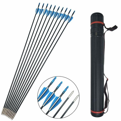 31" Fiberglass Arrows Outdoor Target Points Archery Recurve Bow Shooting Hunting - Picture 16 of 16