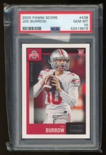 Joe Burrow 2020 Panini Score Rookie Football Card #438- Graded Gem Mint 10 PSA