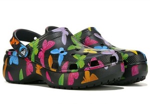 black butterfly crocs