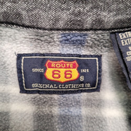 Route 66 Vintage Flannel Lined Shirt Jacket Button Up Long Sleeve Gray XL - Picture 2 of 14