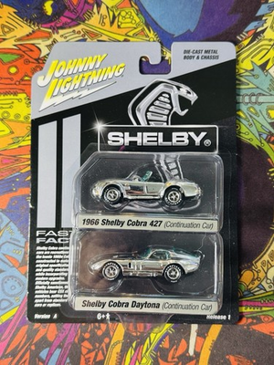 #ad Johnny Lightning Die Cast Car 1:64 1966 Shelby Cobra 427 amp; Daytona CHROME $54.95