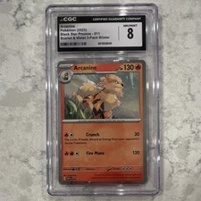 Pokémon Arcanine CGC 8 Black Star Promo 011 Scarlet & Violet Holo Card