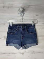 Aeropostale Shorts Womens 0 Denim High Waisted Midi Flex Effects Jean Casual
