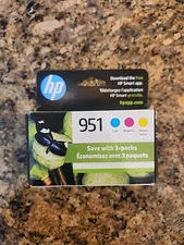 HP 951 Ink Cartridge CR314FN 3-Pack Cyan Magenta Yellow | Genuine | Exp 07/26