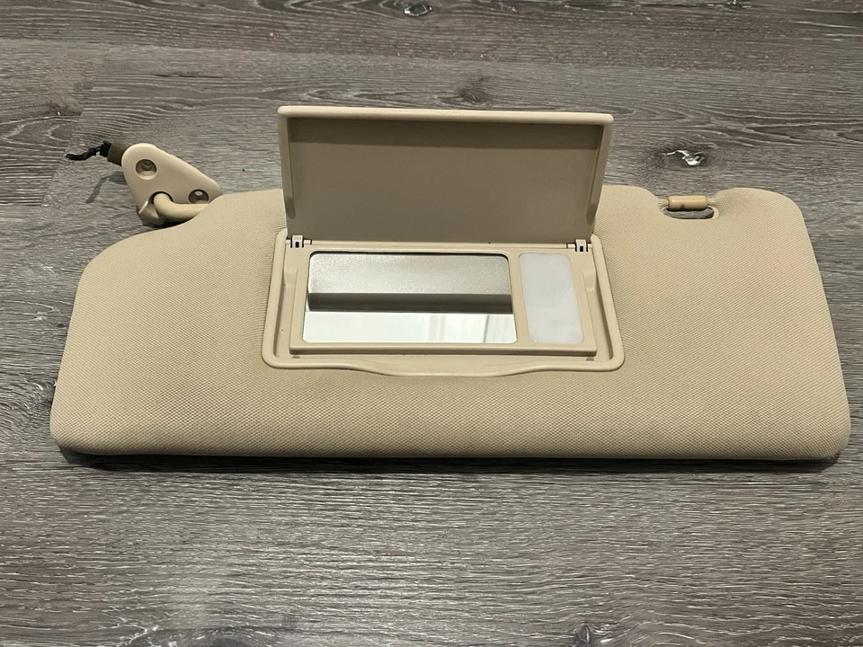 08-14 SUBARU TRIBECA SUN VISOR SET DRIVER PASSENGER BEIGE ILLUMINATION HOMELINK - Image 2 of 4