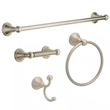 Crestfield 4-Piece Bath Hardware Set 24 In. Towel Bar, Toilet Paper Holder, Towe