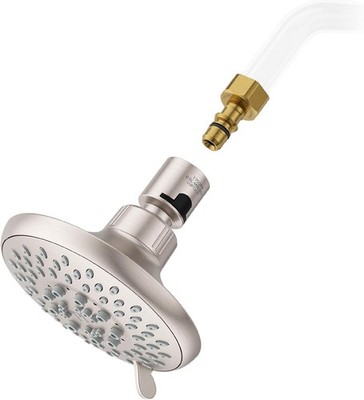 Universal Shower Head with QuickConnect Adapter, 5-Function, Round, 1.75 GPM,