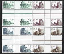 1988 Sg 1410/1413 Castle High Values Definitives Gutter Pairs MNH