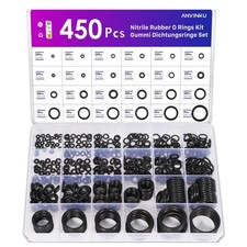 O-Ringe Set 450 Stück Nitril Gummidichtung Rund 24 Größen Schwarz