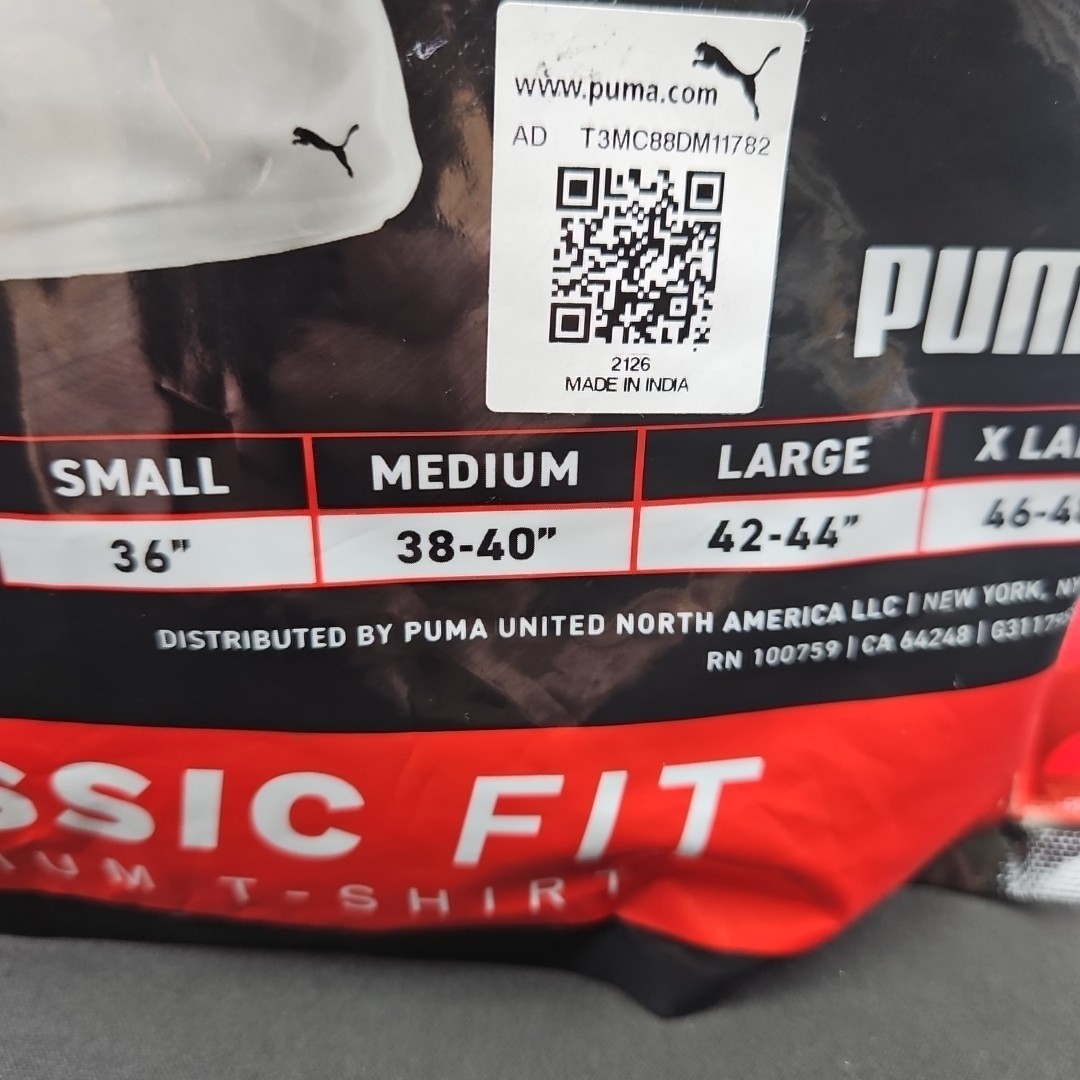 PUMA 3 Pack Premium Soft Cotton White Crew Neck T Shirts Men's Size Med New thumbnail 3