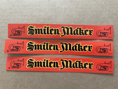 Vintage SMILE MAKER Tuba German Oktoberfest Sign 3pcs