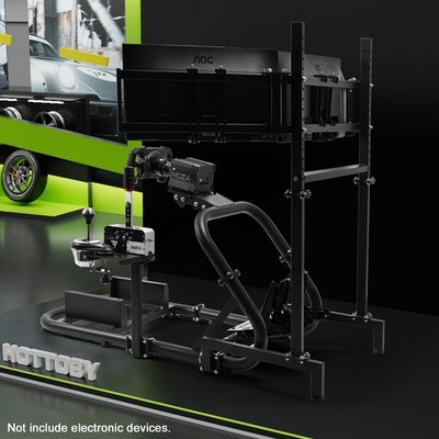 Hottoby Racing Simulator Cockpit With Triple Monitor Stand For Logitech G29 G920