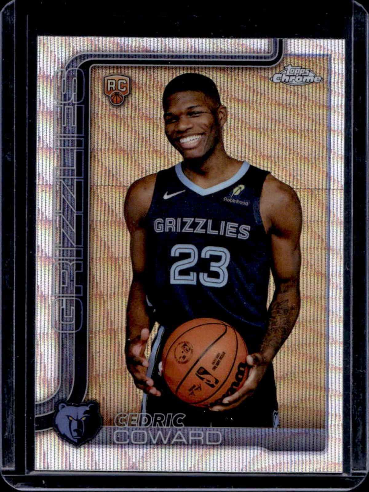 2025-26 Topps Chrome Cedric Coward RC Wave Refractor Rookie #261 Grizzlies