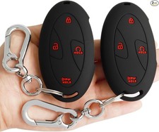 Key Fob Cover for 2026 2025 2024 Tucson Elantra Santa Fe- 2Black Red Button 