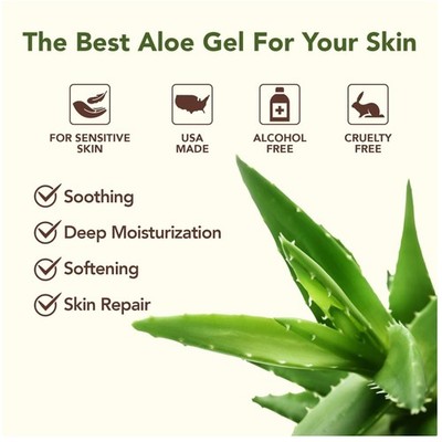 Pure Aloe Vera Gel - 100% Natural Sunburn Relief
