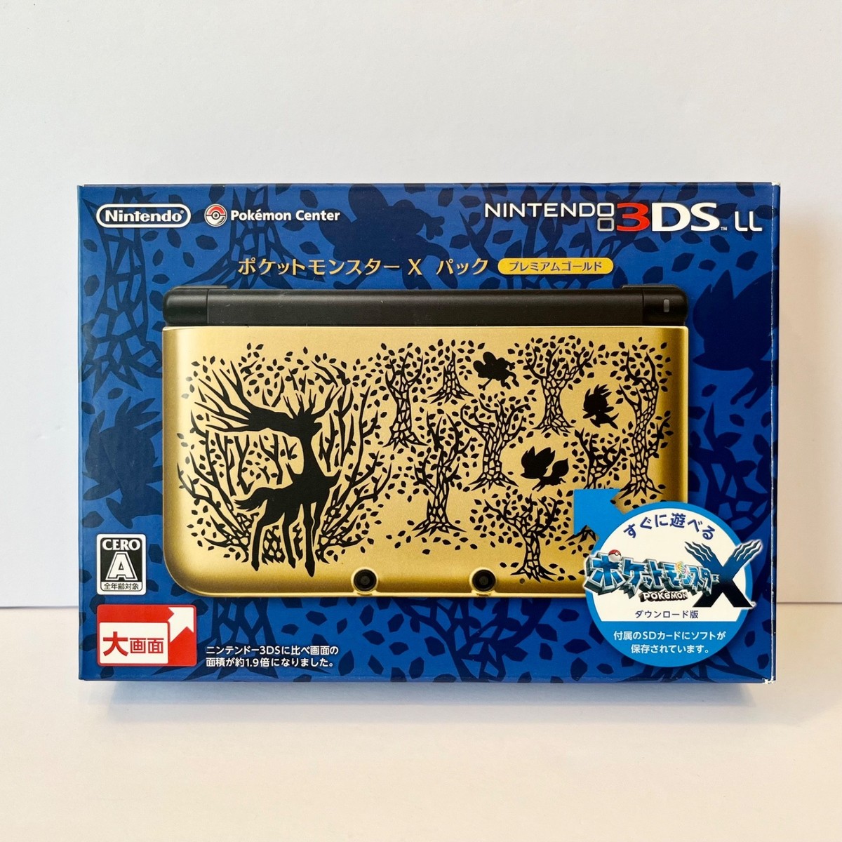 Nintendo 3DS LL Pokemon XY Premium Gold SPR-001 Console + Original