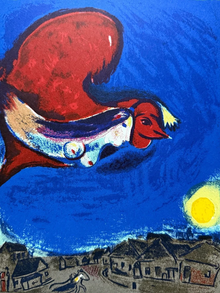 Marc Chagall Derriere le Miroir 1950 Nº 27-28 Litografía Única Nuit Été Francia Foto 2 de 4