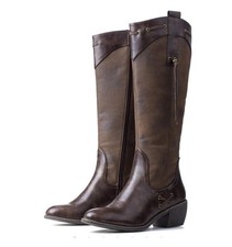 Pierre Dumas Rimini Women's Boots Brown Knee High Zip Size 10 Medium Tassel