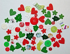 Christmas Buttons Lot of 60 Novelty Sewing Cr...