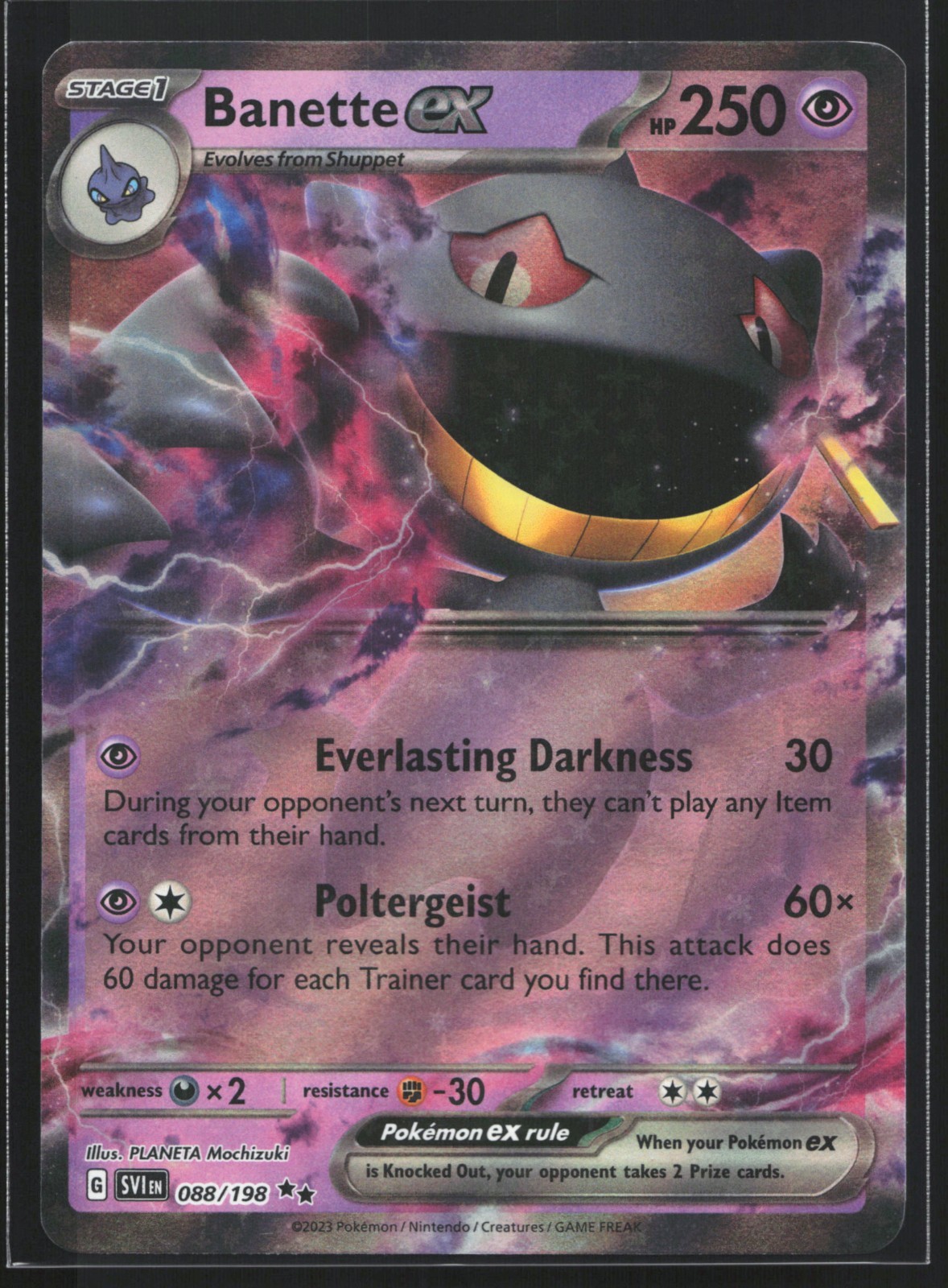 Pokemon Banette ex 088/198 Scarlet & Violet Double Rare Holo NM