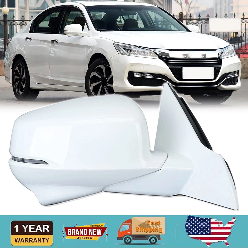 Passenger Side Mirror White For Honda Accord Sedan 2013-2016 2017 12Pin W/Camera