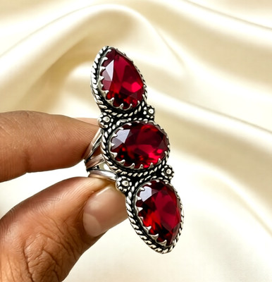 Mozambique Garnet Gemstone Handmade 925 Sterling Silver Jewelry Ring All Size