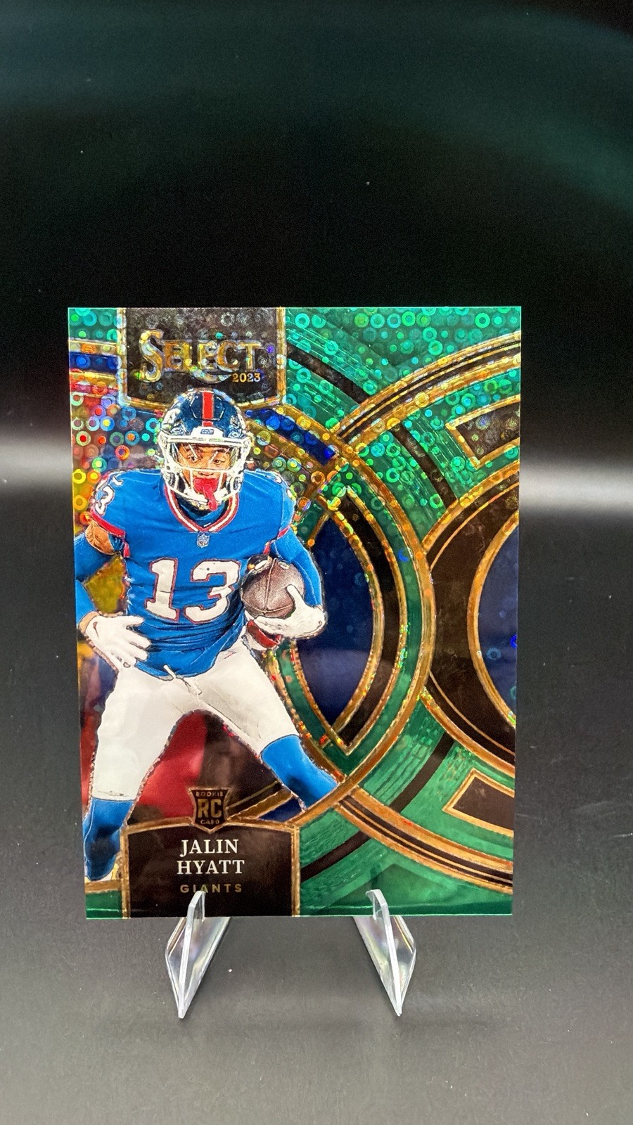 Jalin Hyatt 2023 Select Premier Rookie Disco Green Prizm /5