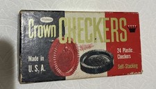 Crown Checkers Vintage 1960 Plastic Self Stacking Whitman NO. 4413 Made in USA