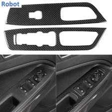 Real Carbon Fiber Front Window Lift Switch Panel For Ford EcoSport 2018-2025
