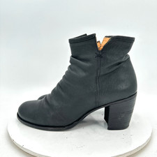 Fiorentini  Baker Women Size EU 40 US 10 Black Leather Side Zip Block Heel Boot