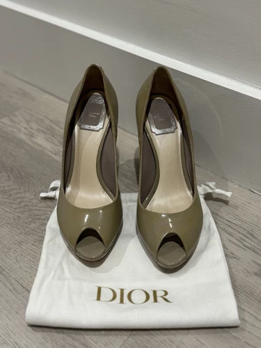 Christian Dior cuir verni Miss Dior bout ouvert taille 38