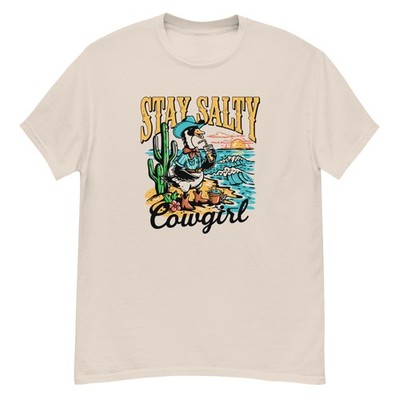 Stay Salty Cowgirl T-Shirt - Retro Western Duck Tee - Vintage Aesthetic Shirt