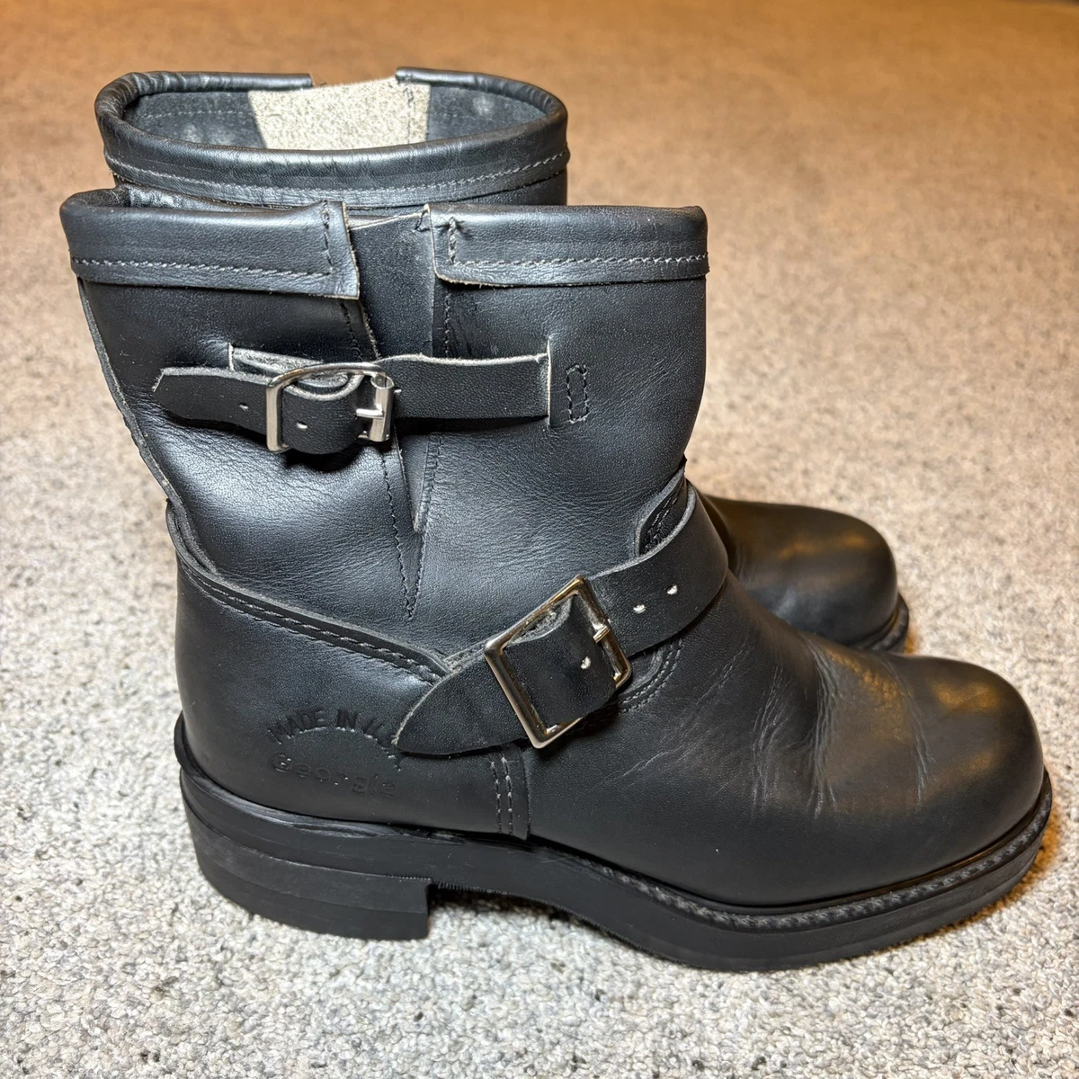 Georgia Boots Romeo Pendleton Black Leather Grey Heel, Mens 12W Slip Resistant Georgia Boot Leather Boots for Men for sale | eBay main image 2