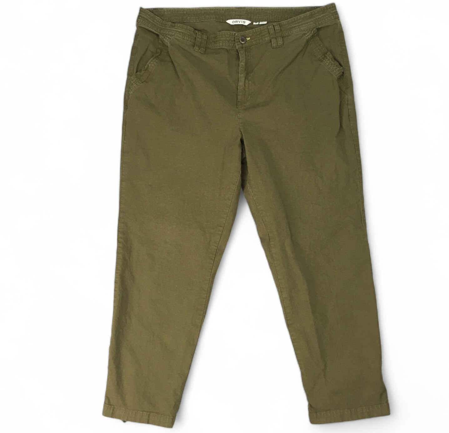 Orvis Pants Ripstop Roll Tab Cuff Green Trail Hiking Camping Outdoor Womens 18