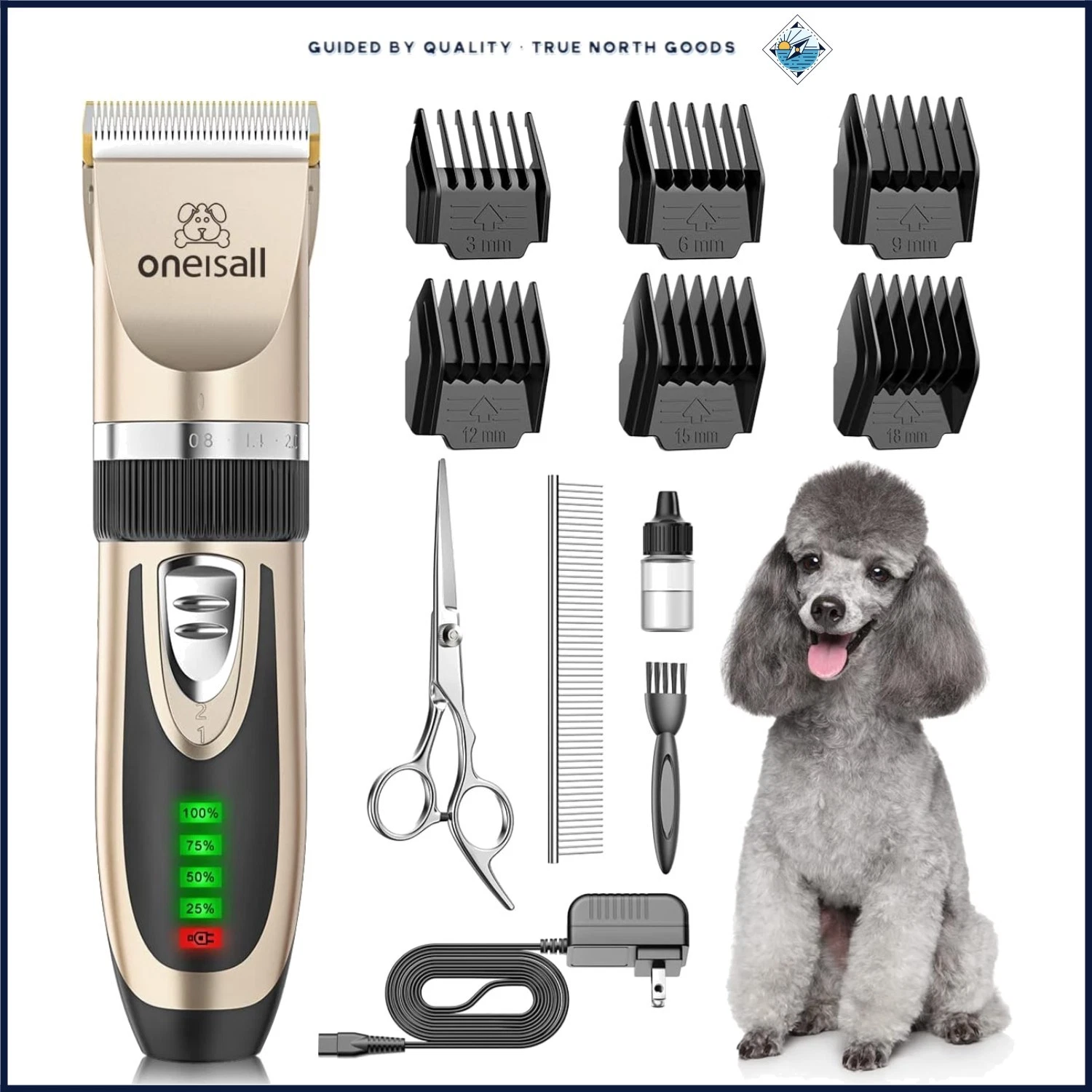 Grooming Kit for Dogs, Cats, and Rabbits with Cordless Clipper and Accessories