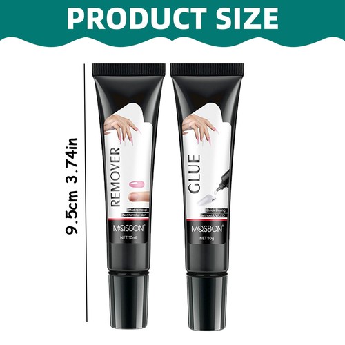 Newly Upgraded Quick Drying Semi Solid Nail Glue With 10ml Remover For On Nails - Picture 2 of 10