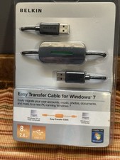 Belkin Easy Transfer Cable for Windows 7 USB 2.0 8ft New Sealed