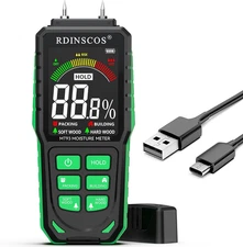 Rechargeable Moisture Meter for Wood, Walls & Hardwood – Accurate Pin-Type Digit